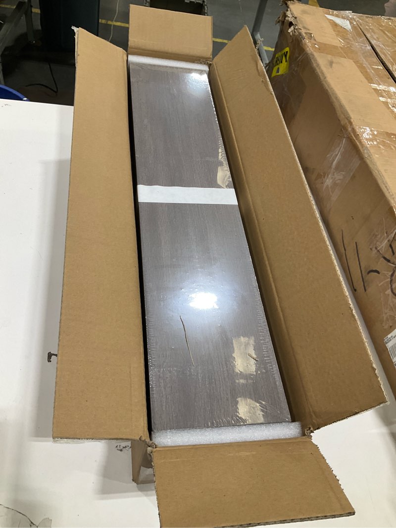 Condition photo showing Good Condition for upsimples floating shelves for wall, 23.6 inch shelves for decor storage set of 6, wall mounted wood shelf for bedroom, living room, bathroom, kitchen, long picture ledge shelves, grey grey 23.6in