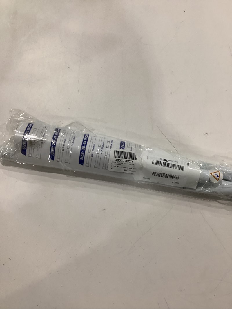 Condition photo showing Good Condition for white tension curtain rod for windows 28 to 48 inch, adjustable expandable pressure spring curtain rod no drilling, 7/8" curtain rod for bedroom doorway closet door white-1p 28-48 inches