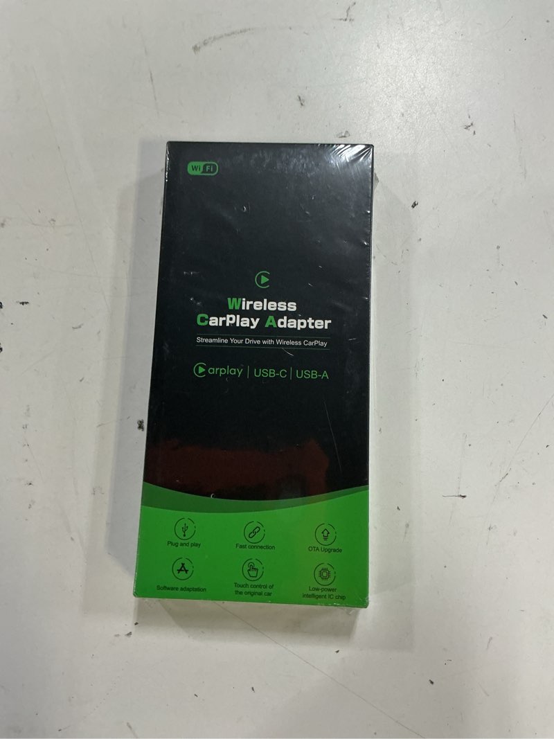 Condition photo showing New/Like New for wireless carplay adapter for apple - 2025 slim edition, plug & play connection converts factory wired to wireless carplay adapter for iphone carplay dongle for ios 10+ (black)