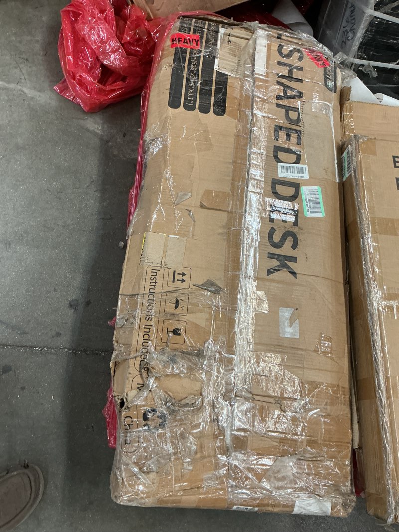 Condition photo showing As Is for (Incomplete) Coleshome 66\" L Shaped Gaming Desk, Corner Computer Desk, Sturdy Home Office Computer Table, Writing Desk, Larger Gaming Desk Workstation, Black Black 66 inch