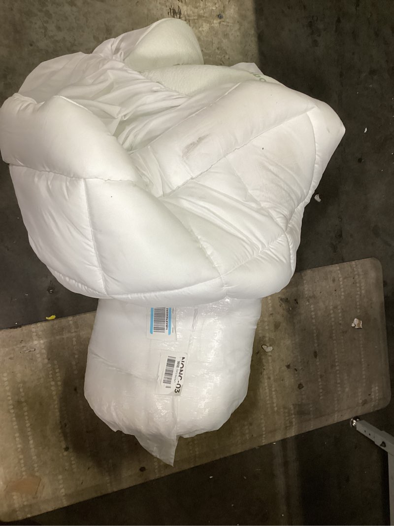 Condition photo showing As Is for Ultra Soft King Size Mattress Topper - Viscose Made from Bamboo Pillow Top Mattress Pad for Back Pain Relief - Naturally Cooling for Hot Sleepers, Green Green King