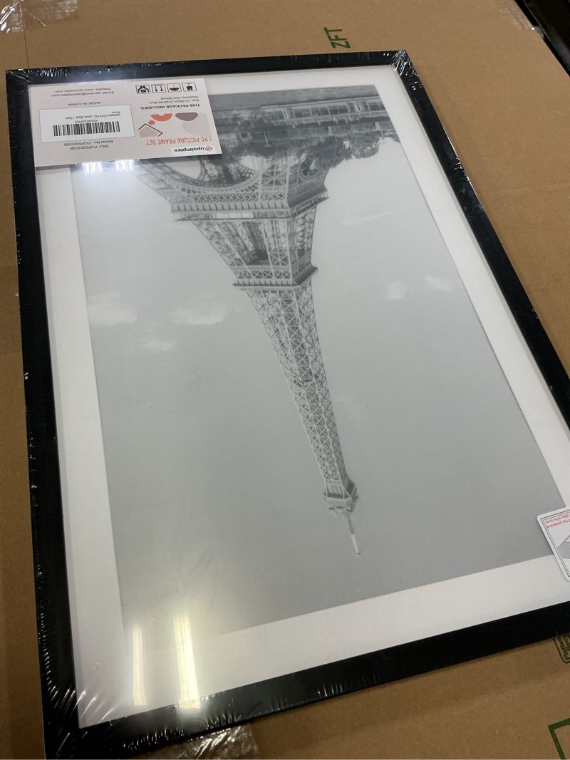 Condition photo showing Good Condition for upsimples 13x19 picture frame, display pictures 11x17 with mat or 13 x 19 without, wall hanging poster frames, black, 1 pack black 13x19