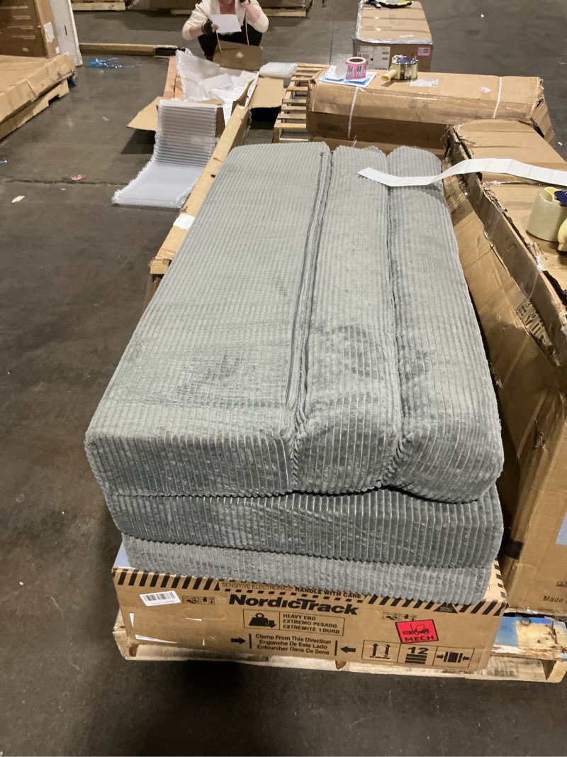 Condition photo showing Good Condition for Folding Sofa Bed, Convertible Sleeper Chair with Pilow Foldable Matress, 2 in 1 Pull Out Loveseat Sofa Portable Fold Out Chair Bed Floor Couch Lounge for Living Room Bedroom (Grey, Queen) Grey Queen