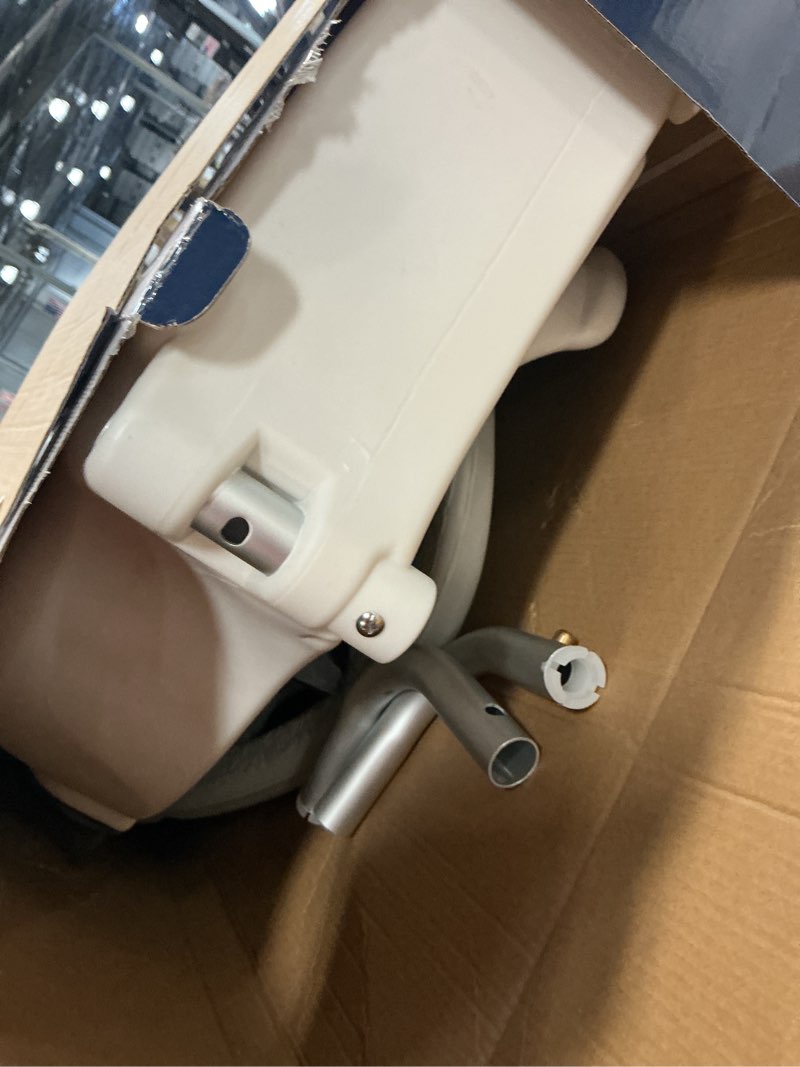 Condition photo showing As Is for drive medical 2-in-1 raised toilet seat with removable padded arms - elevated bathroom safety support - secure locking attachment - easy height assistance - durable plastic construction standard
