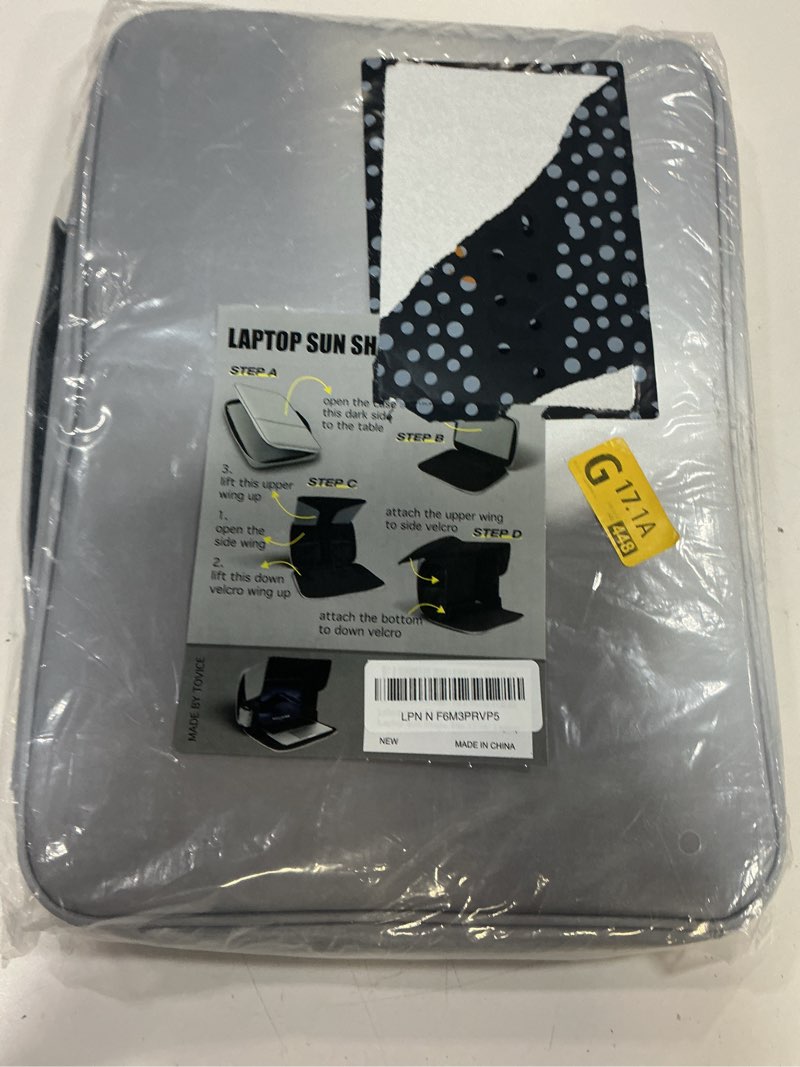 Condition photo showing Good Condition for laptop sun shade, fits 13-16 inch laptop, uv-heat reflective & water-resistant material, easy to carry computer case for working outside,travel, beach (light grey)