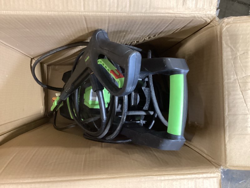 Condition photo showing Good Condition for pressure washer, foam cannon, 4 different pressure tips, power washer for cars/fences/driveways/home/patios