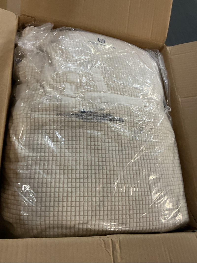 Condition photo showing New/Like New for subrtex slipcover sets for sofa, 7 pieces stretch furniture cover, wear resistant, washable, checkered pattern, ivory (large) ivory large