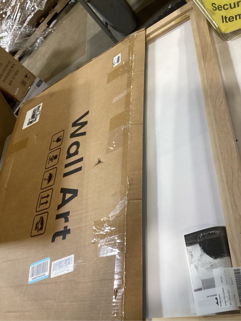 Condition photo showing Good Condition for large framed neutral abstract wall art, modern beige brown canvas prints paintings, minimalist stone shape line pictures artwork decor for living room dining bedroom entryway 24x36 inch 24"l x 36"w beige and brown