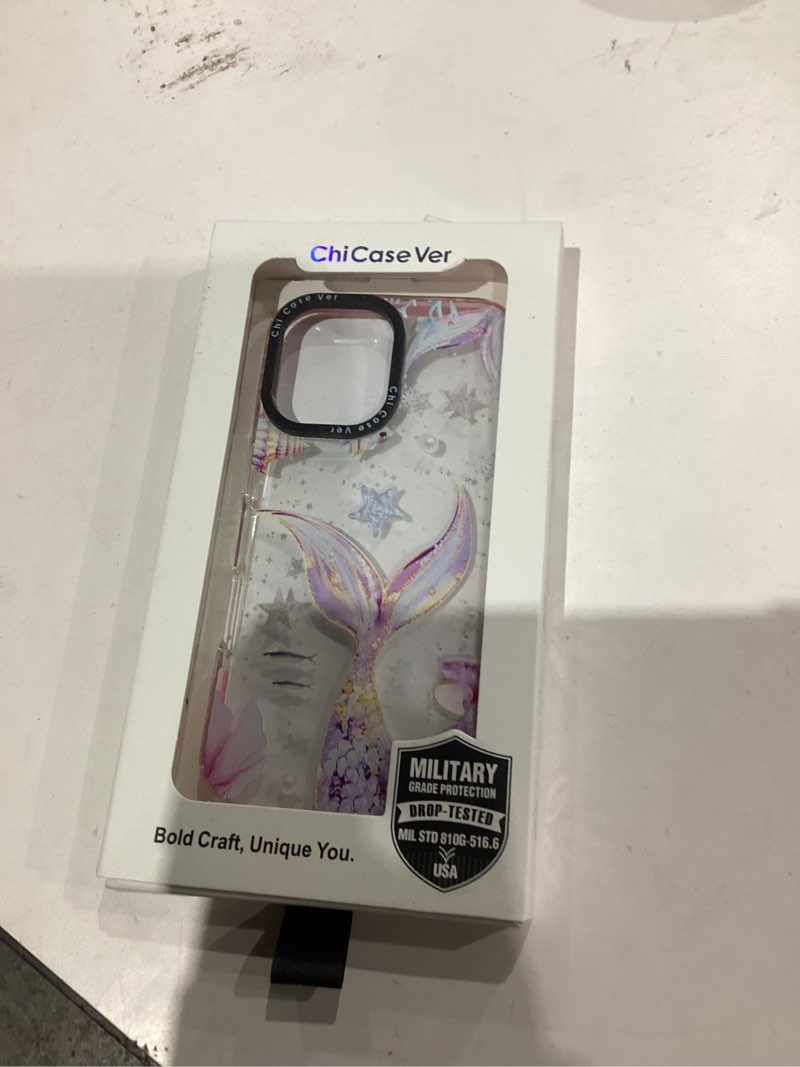 Condition photo showing New/Like New for for iPhone 16 Case, Magical Mermaid Pattern with Iridescent Tail, Military-Grade Drop Protection, Cute Soft Slim TPU Protective Cover with Camera Protection for Women & Girls Mermaid iPhone 16