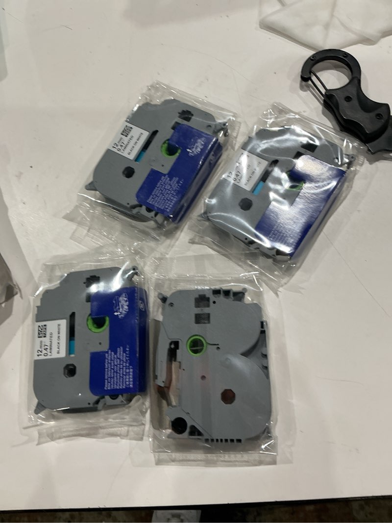 Condition photo showing Good Condition for tze-231 12mm 0.47 black ink on white tape replacement for brother tze-231 12mm 0.47 black ink on white tape with p touch label maker pt-d210 pt-d220 pth100 pt-d400 pt-1180 pt-2040, 4 packs black on white 12mm(0.47 inch) x 8m(26.2 feet) 4