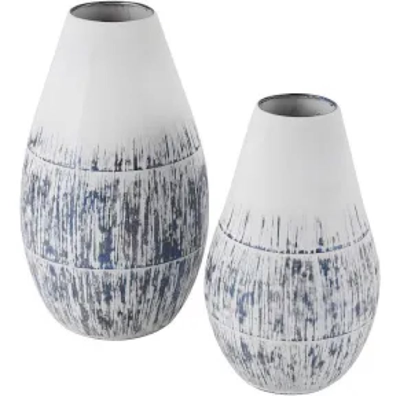(Set of 2)Deco 79 Brushed Centerpiece Vases 
