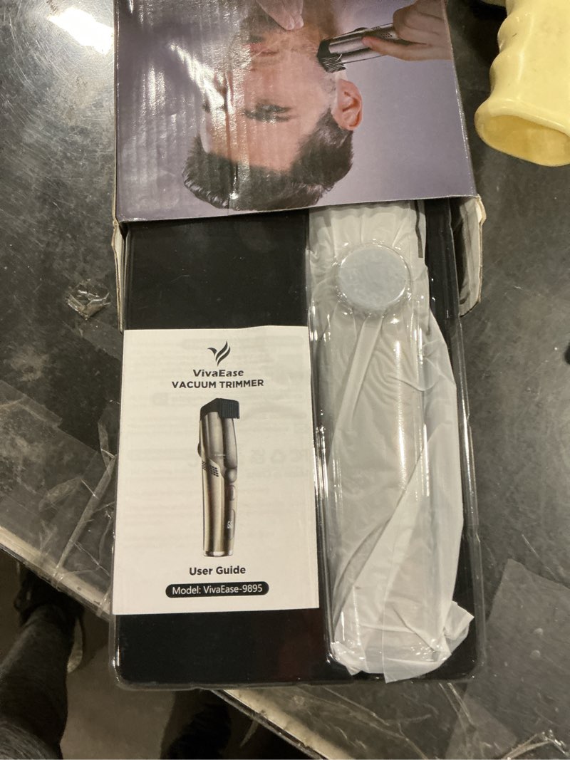 Condition photo showing Good Condition for vacuum beard trimmer for men, new version adjustable precision trimming length with 2 comb, electric cordless vacuum trimmer for beard, waterproof and rinses easy, blades for skin fit rose silver