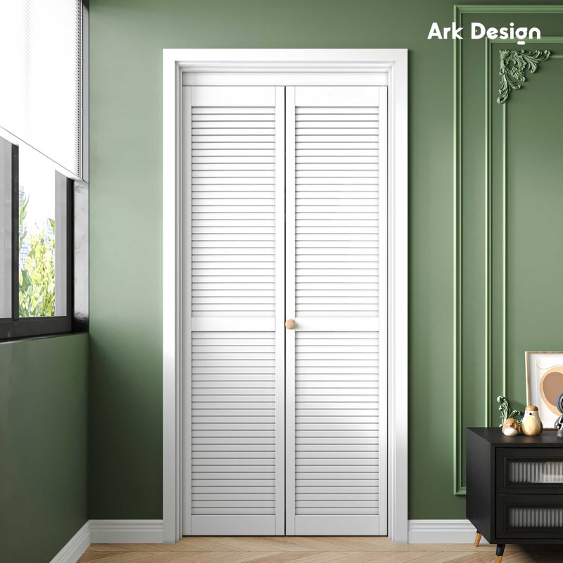 Louvered Wood Bi-Fold Door