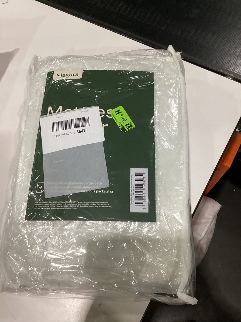 Condition photo showing Good Condition for extra-thick 2 inch twin size mattress topper - ultra plush & soft viscose derived from bamboo mattress pad, naturally cooling & perfect for full body support, snow white snow white twin