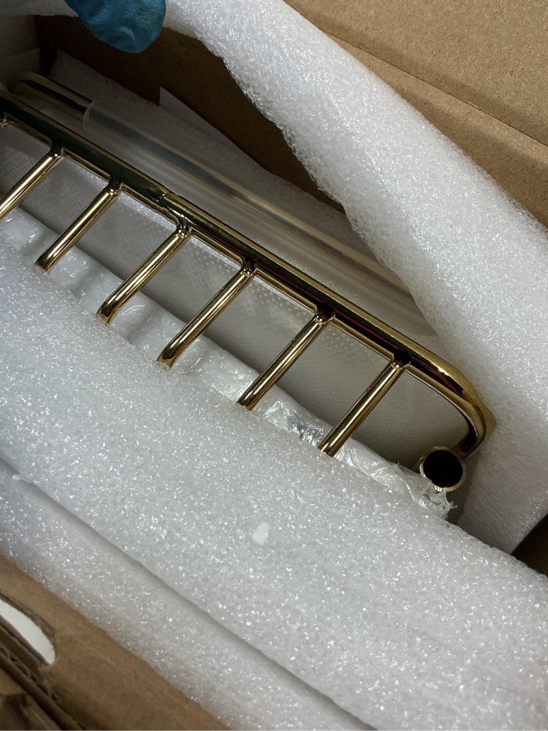 Condition photo showing New/Like New for bvl bathtub tray stainless steel with marble base gold bathtub tray with white marble base adjustable & rustproof bath caddy for spa, relaxation, bath bombs