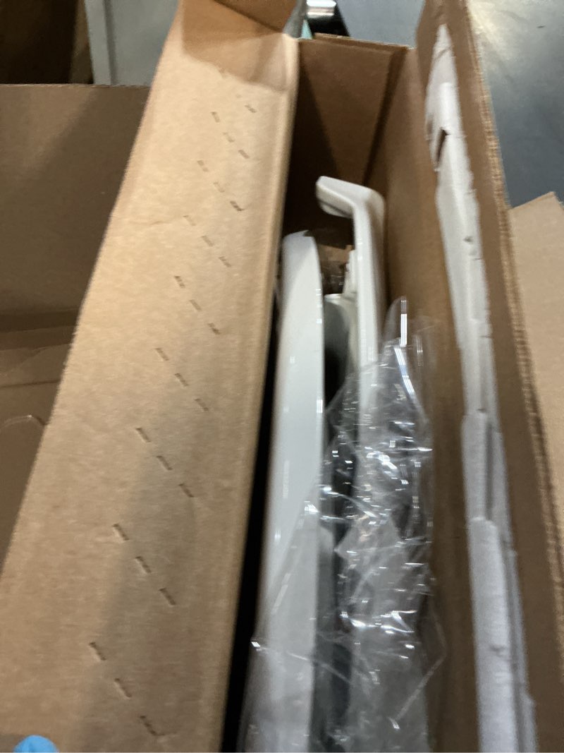 Condition photo showing As Is for kohler 4636-rl-0 cachet readylatch elongated slow close toilet seat, soft close toilet seat quiet lid, contoured grip-tight bumpers installation hardware, apartment essentials, white white elongated ready latch