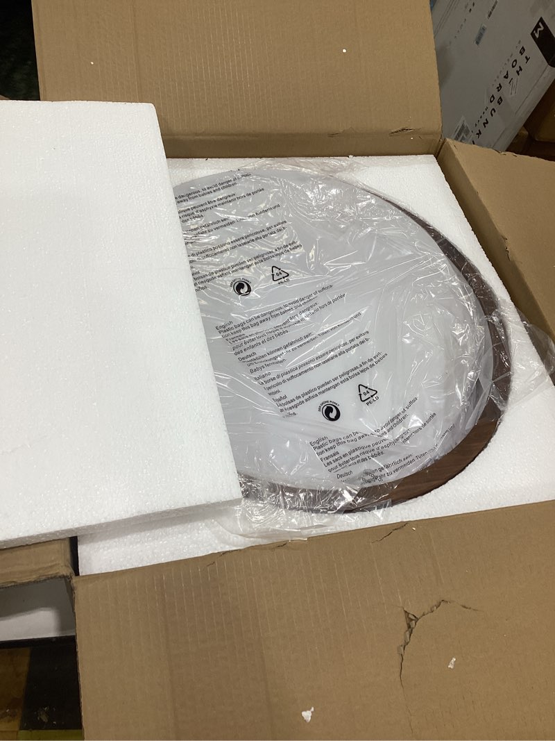 Condition photo showing Good Condition for led ceiling light fixture 19.68, handcrafted walnut wood modern wabi-sabi style, 42w led 3000k-4000k-6000k, low profile lamp for bedroom kitchen hallway dining walnut wood 19.68"