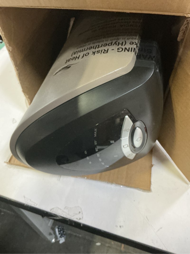 Condition photo showing As Is for Lasko - Portable Ceramic Tower Space Heater with Remote Control - Black/Silver