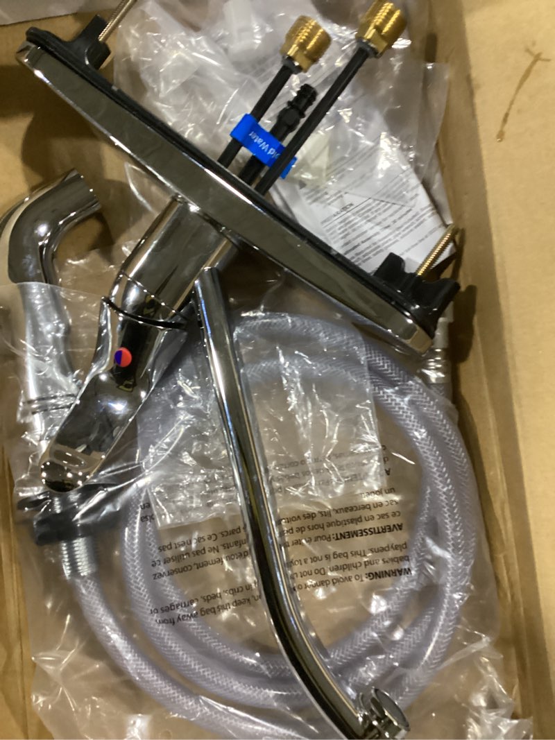 Condition photo showing Good Condition for mainstays 8" centerset single handle kitchen faucet with side spray, chrome