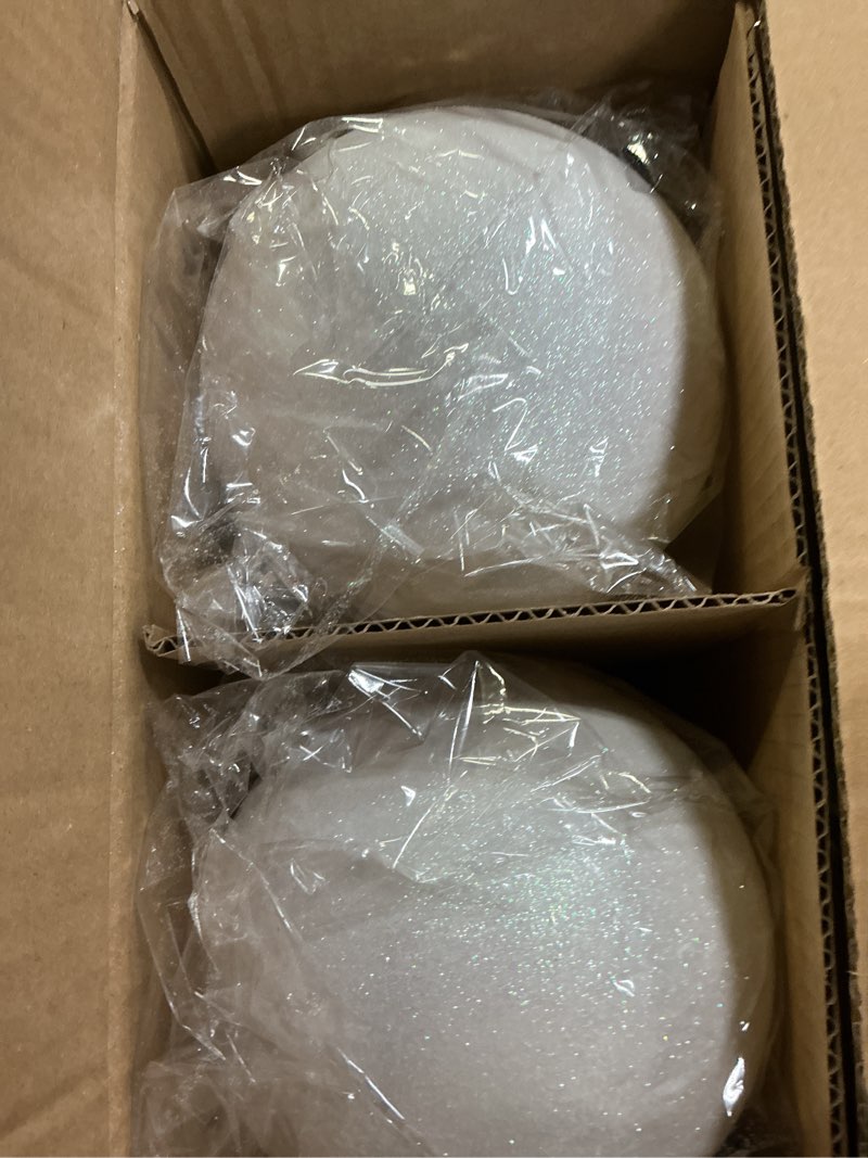 Condition photo showing New/Like New for 8 Pieces 6 Inch Large Christmas Balls Ornaments, Glitter Christmas Tree Decoration Giant Oversized Shatterproof Plastic Xmas Ball Outdoor Hanging Decorations for Holiday Party Lawn Yard