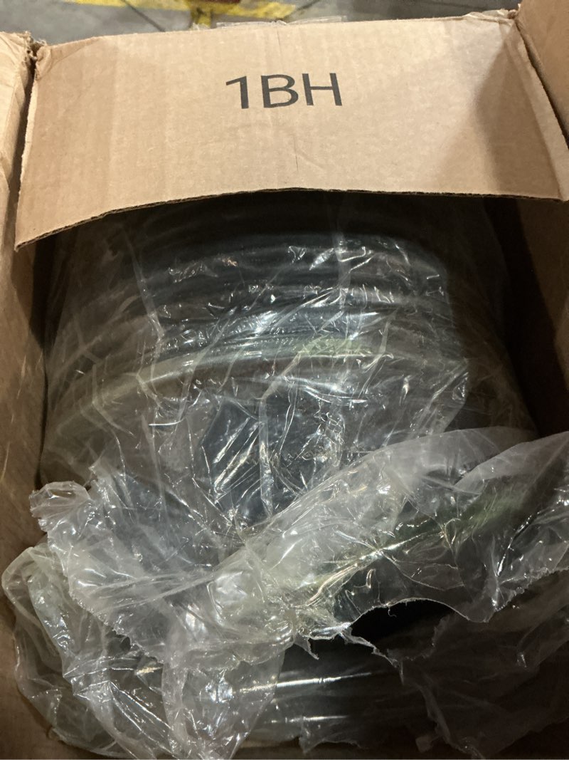 Condition photo showing As Is for Sadnyy 8 Pcs 4 Quart/ 1 Gallon Rubber Feeder Pan, Rubber Feed Pan Utility Horse Feed Bucket Dog Bowl Horse Feeder for Cats Dogs Goats Chicken Dust Bath Container Animal Feeding, 10.6 x 4.1 Inch 8 Quart/ 2 Gallon 8