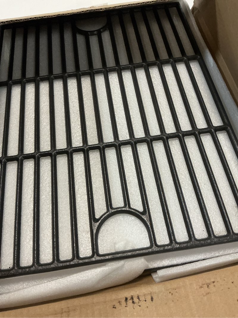 Condition photo showing Good Condition for 17inch grill grates for nexgrill 4 burner 720-0830h 720-0670a 720-0783e 720-0958a 5 burner 720-0888n, cast iron cooking grids for kenmore 415.16106210 ,charbroil 4 burner 463241113 463449914 ,2 pack 17inch cast iron grill grates