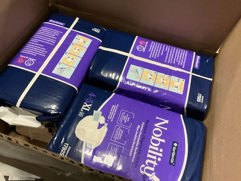Condition photo showing Good Condition for 4-5xl adult diapers for women and men - case of 32 bariatric disposable briefs with tabs and stretchable side panels - 100% breathable with maximum absorbency, white