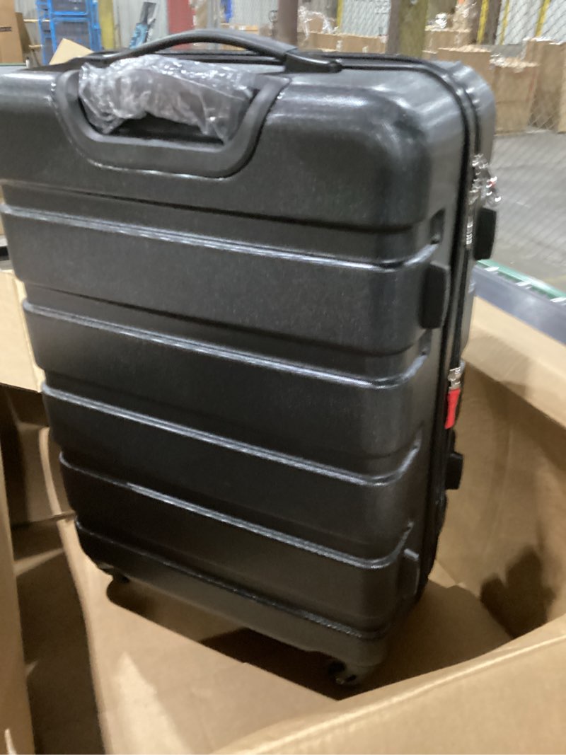 Condition photo showing As Is for (Some marks on case) SwissGear 7366 Signature Hardside Expandable Luggage with Spinner Wheels, TSA Lock, Black, Checked-Medium 23-Inch Checked-Medium 23-Inch Black