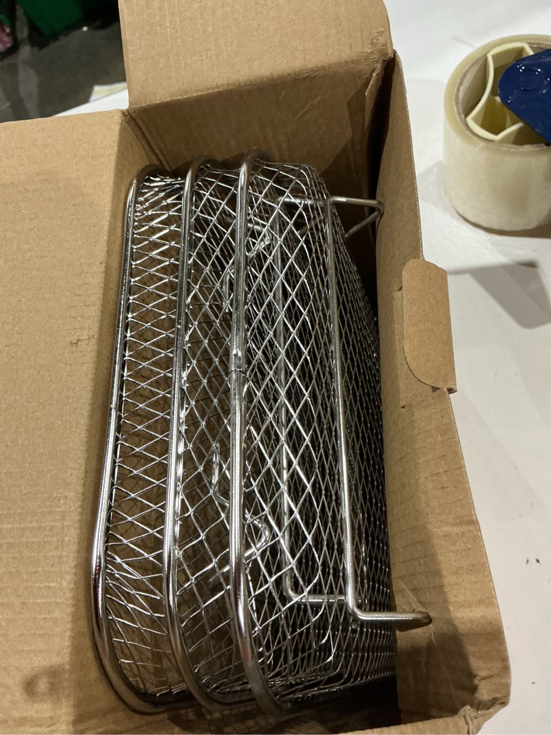 Condition photo showing Good Condition for square air fryer rack compatible with 6-8 qt air fryer,3pcs stackable stainless steel dehydrator rack, square air fryer accessories for cosori, instant vortex, chefman airfryer, ninja foodi grill