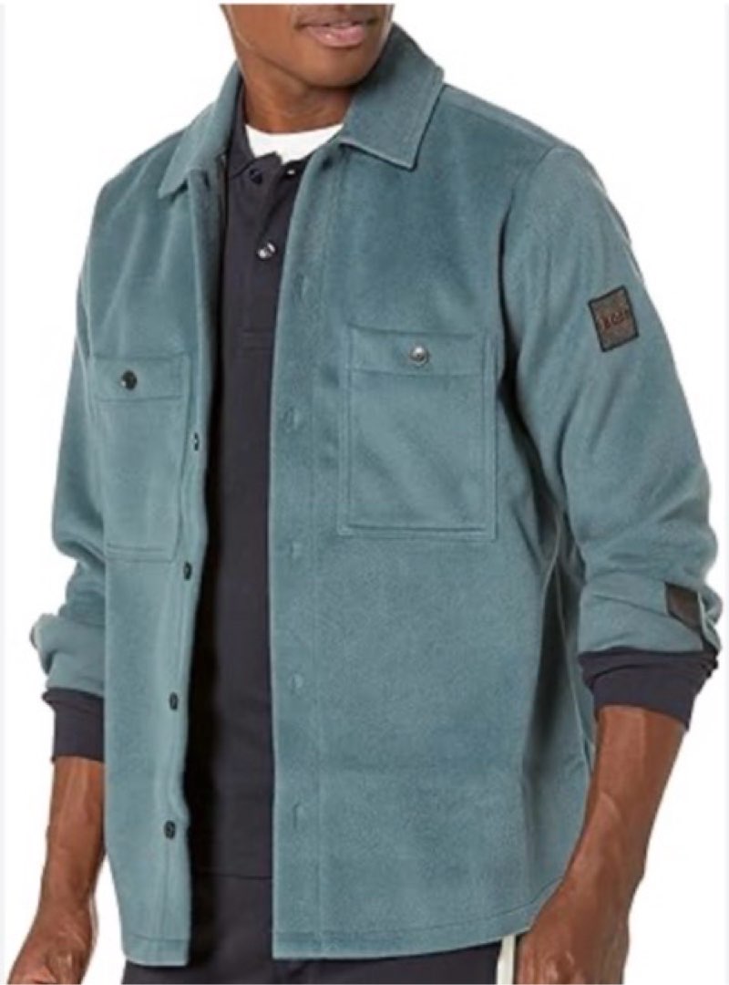 BOSS Garment Dyed Button Down Overshirt (Medium)