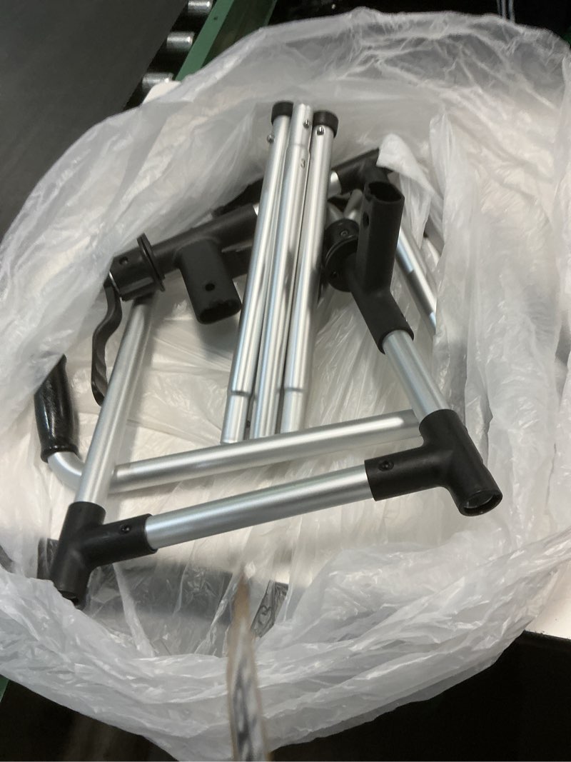 Condition photo showing As Is for Folding Walker with 2 Skis and 5" Wheels, Lightweight Walkers for Seniors and Adults, Supports Up to 350 Pounds, Adjustable Height, Compact Standard Walker, Black Black Walker With Skis