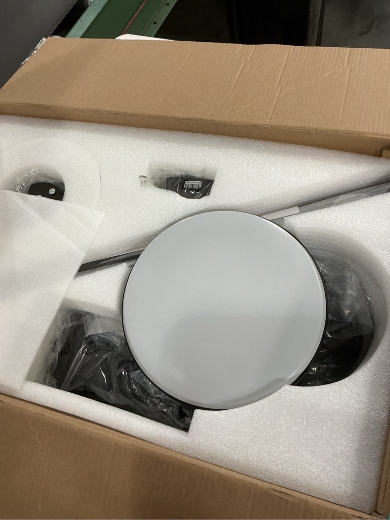 Condition photo showing Good Condition for ZMISHIBO 60 Inch Ceiling Fans with RGB Lights, Low Profile Flush Mount Ceiling Fan with App&Remote Control, Dimmable 20W LED Light, Black Modern Fan for Living Room, Bedroom, Game Room Black 60 Inch