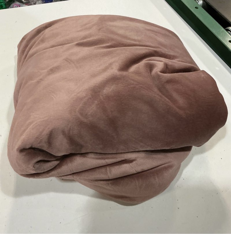 Condition photo showing Good Condition for cotton velvet room darkening curtain, 48x84, mauve