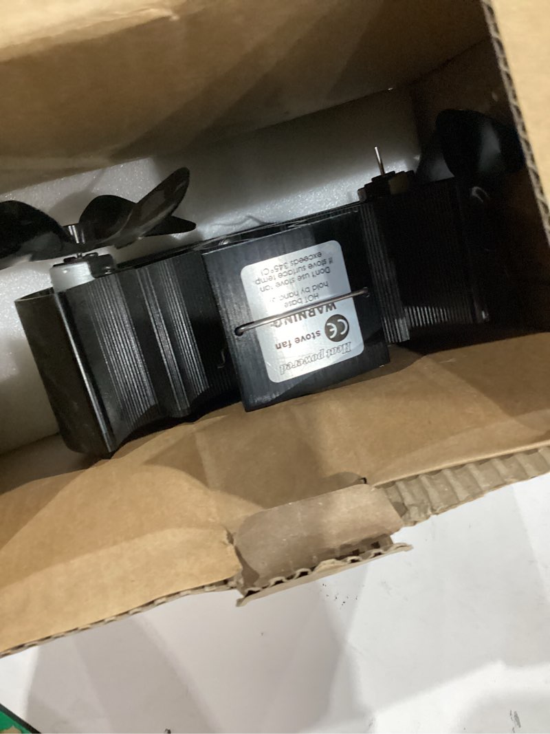 Condition photo showing Good Condition for 10 Blade Wood Stove Fan,Dual Motor Fireplace Fan,Wood Stove Fan Compatible with Buddy Heater, Heat Powered Fireplace Fan Log Burner Burning Stove Accessory Non Electric for Camping Outdoor Indoor Use Black-Heater Fan