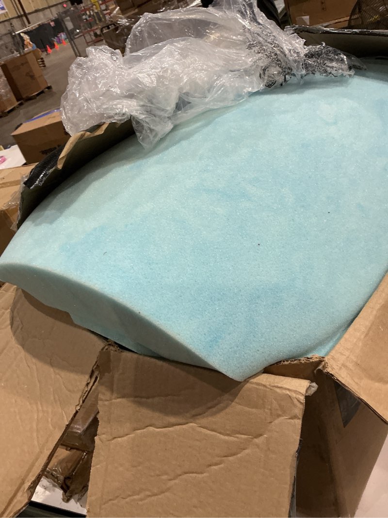 Condition photo showing As Is for linenspa memory foam mattress topper, queen size - 2 inch gel infused memory foam - plush feel - cooling and pressure relieving - certipur certified queen 2 inch classic gel