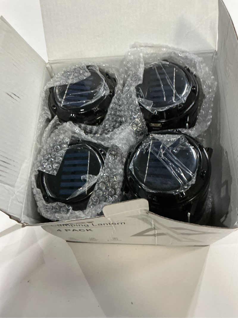 Condition photo showing Good Condition for Collapsible Portable LED Camping Lantern XTAUTO Lightweight Waterproof Solar USB Rechargeable LED Flashlight Survival Kits for Indoor Outdoor Home Emergency Light Power Outages Hiking Hurricane 4-Pack