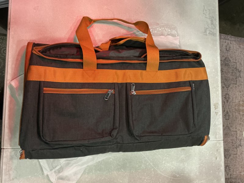 Condition photo showing Good Condition for convertible garment bags for travel - carry on garment duffle bag with backpack straps for men women, 4 in 1 large travel duffel bags with shoes compartment hanging suit dress weekender bag 3pcs set b-off white 3pcs