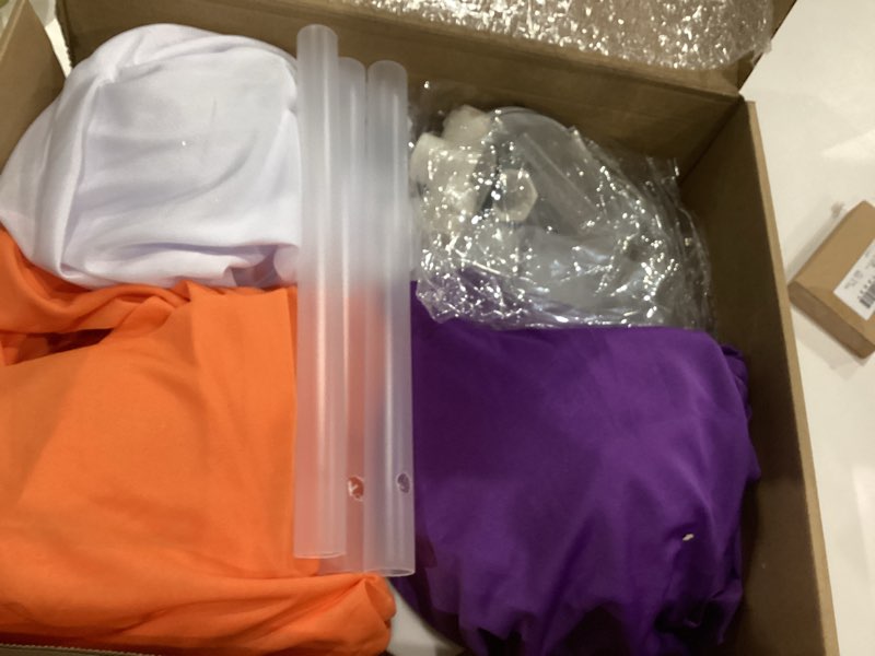 Condition photo showing As Is for [Timer] Halloween Decoration Indoor, 3 PCS Light Up Ghost Kit with String Lights, DIY Spooky Halloween Ghost Decor for Home Table Kitchen Office Party[Orange,Purple and Black,16.92 inch]