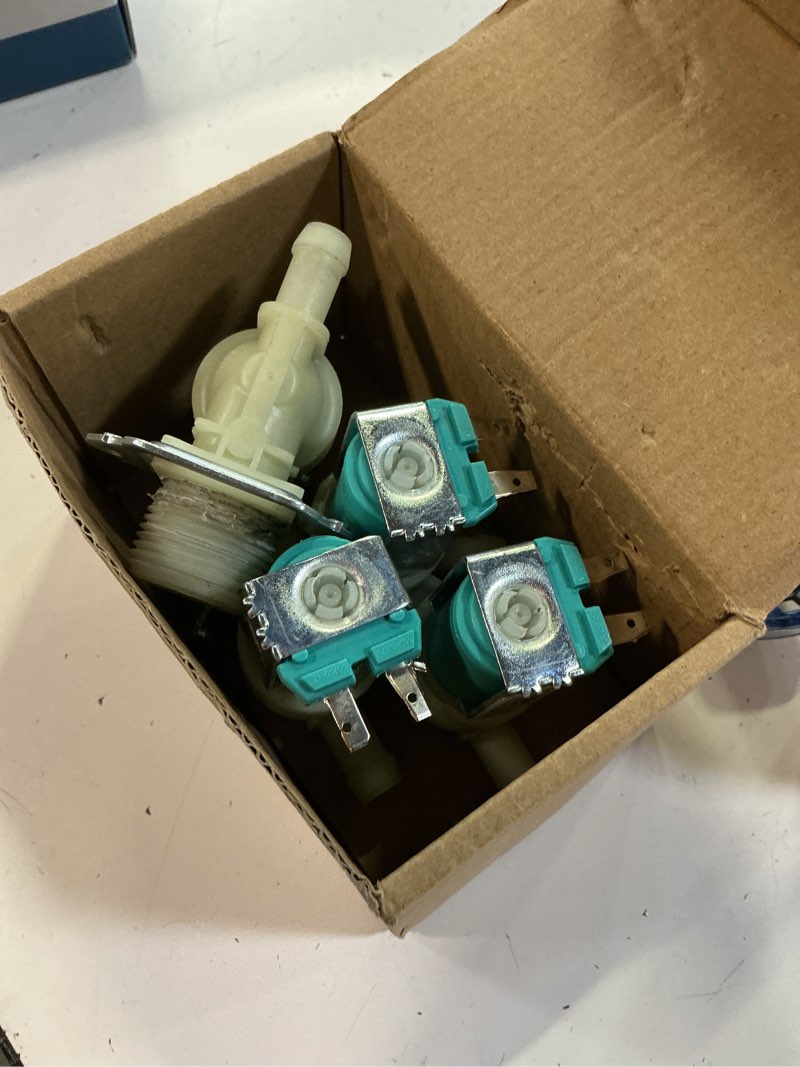 Condition photo showing Good Condition for 5220fr2075l (cold), 5220fr2006h (hot) water inlet valve compatible with lg, kenmore washer. replacement models:5221er1003a 5221er1003c5220fr2006l 5220fr20060 etc