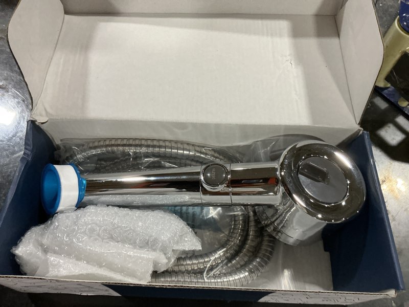 Condition photo showing Good Condition for filtered shower head with handheld, high pressure water flow and multiple spray modes shower head with filter, power wash for hard water, showerhead with on/off switch for pets bath (chrome)