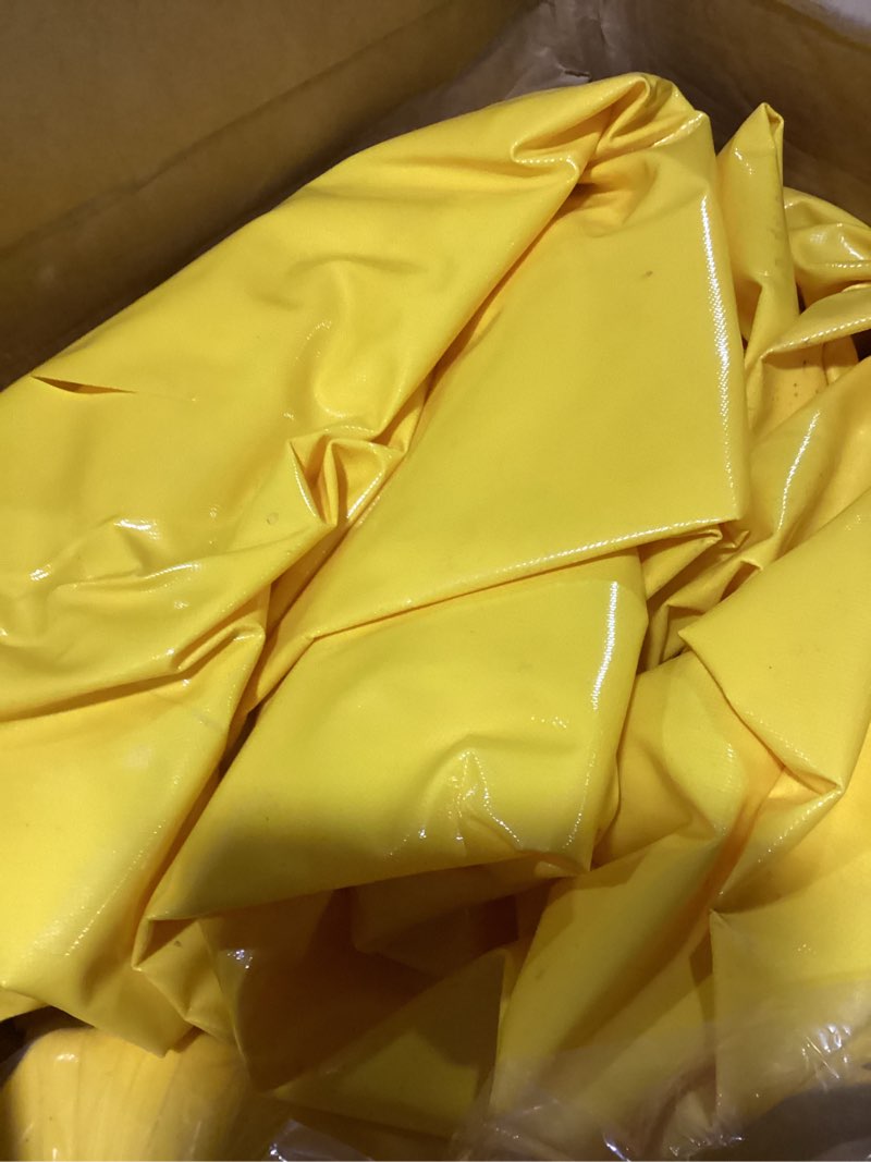 Condition photo showing As Is for flood barrier for home, 24 ft length x 12 in height sandbag alternative, water barrier for flooding, reusable pvc water diversion tubes, flood prevention barriers for door, garages 24ft(l) *12(h)