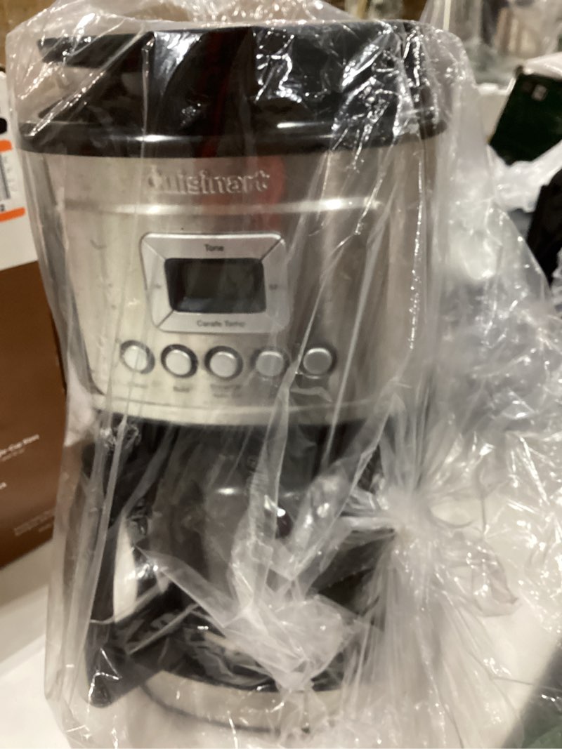 Condition photo showing As Is for cuisinart 14-cup coffee maker, programmable perfectemp glass carafe coffee machine with 1-4 cup setting, brew strength control and pause, stainless steel, dcc-3200nas 14-cup glass stainless steel