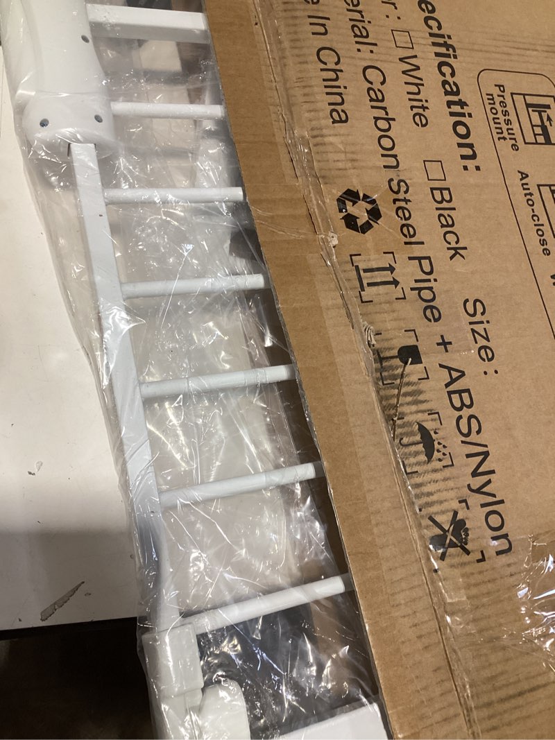 Condition photo showing Good Condition for extra wide baby gates - 71.6-76.4 inch, black metal pressure mounted child & pet gates for stairs & doorways black 71.5-76.3"/182-194cm