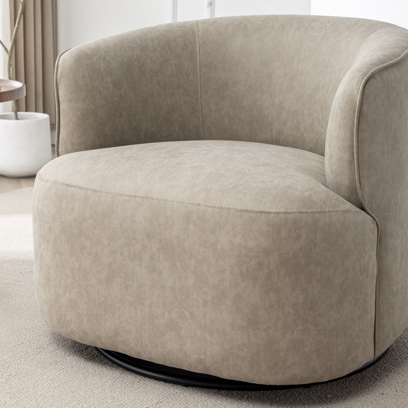 Tybias 32'' Wide Swivel Barrel Chair