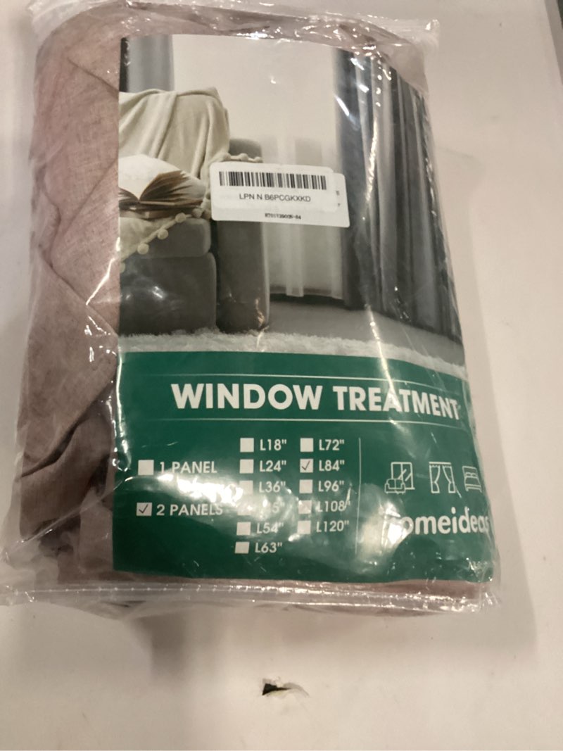 Condition photo showing Good Condition for HOMEIDEAS Blush Pink 100% Blackout Curtains 84 Inches Long, Thick Faux Linen/Linen Blend Textured Window Drapes, Cute Room Darkening Grommet Curtains for Girls Bedroom, Nursery, Living Room 52"W x 84"L (Pack of 2) Blush Pink