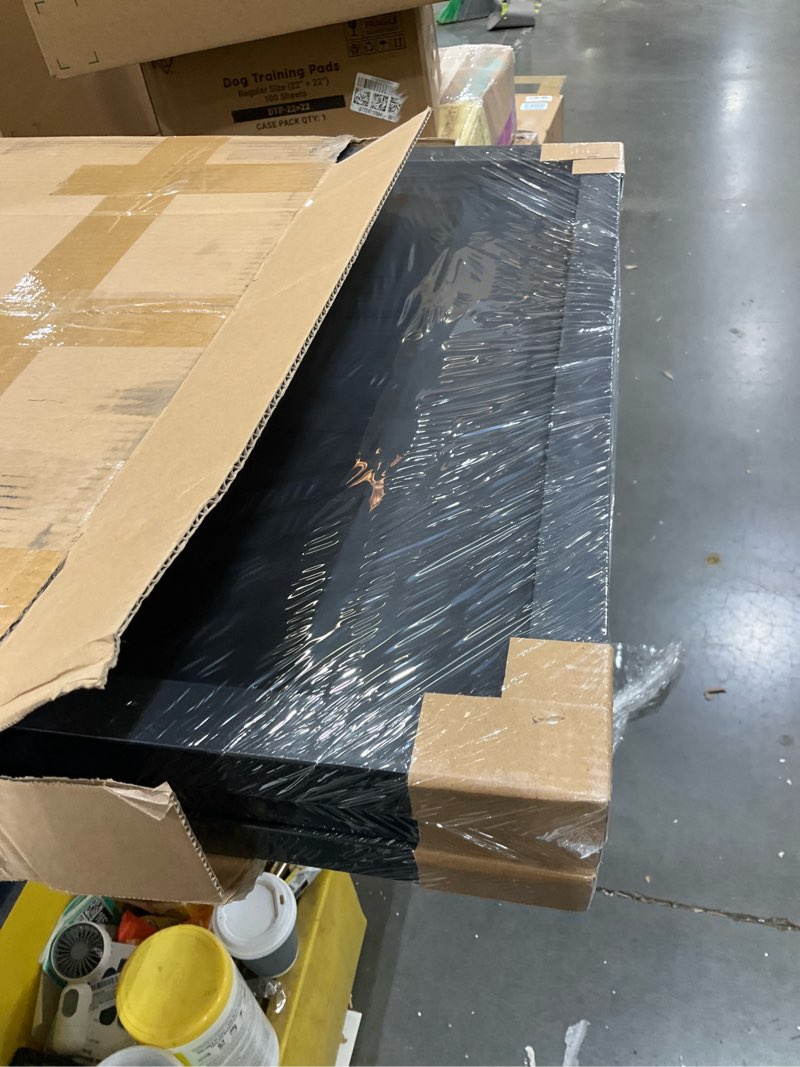 Condition photo showing Good Condition for MPLONG Wall Art, Bright Style Framed Wall Art, Abstract Modern Art Shape Pattern White Blue Yellow Grey Wall Art Artfully Matching Living Room Bedroom Office Wall Decor - 24"x 32"x 3 Panels 24" X 32" X 3 pieces Black