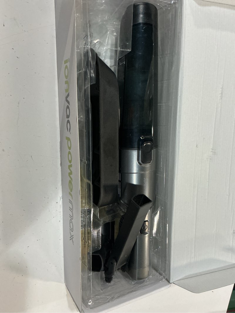 Condition photo showing As Is for tzumi ionvac powermax cordless handheld vacuum cleaner - black