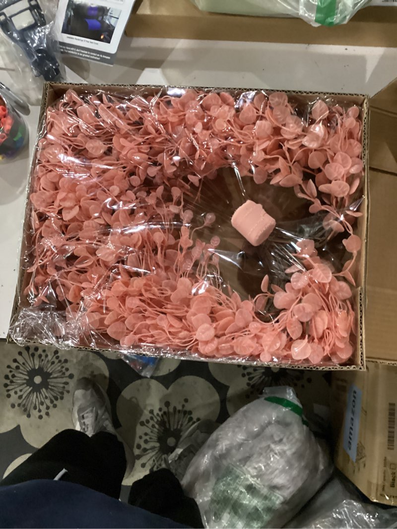 Condition photo showing New/Like New for Aneco Valentine’s Day Heart Wreath 18 Inch Pink Artificial Floral Wreath with Ribbon Door Wall Window Hanging Decor for Wedding Anniversary Holiday Pink 18 Inch