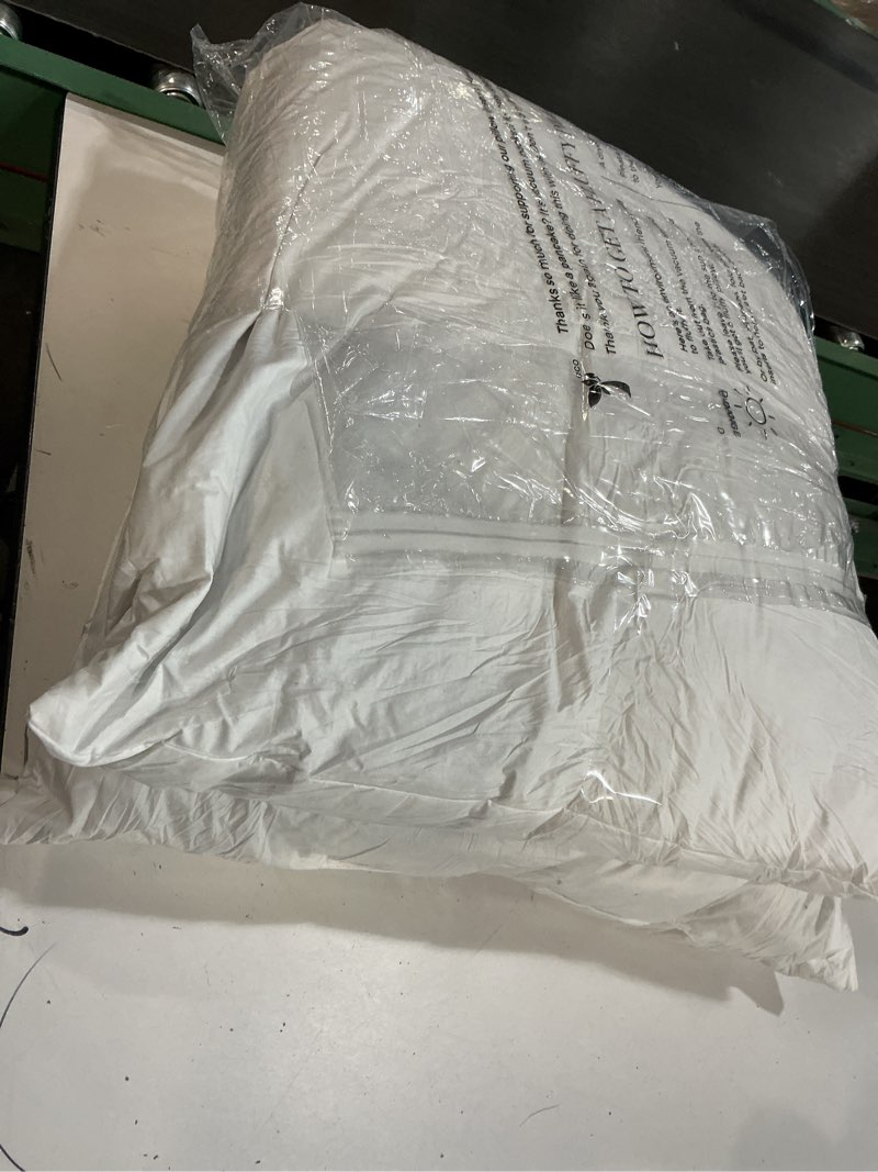 Condition photo showing As Is for 26x26 Euro Throw Pillow Inserts-Down Feather Pillow Inserts-Cotton Fabric-Set of 2-White.