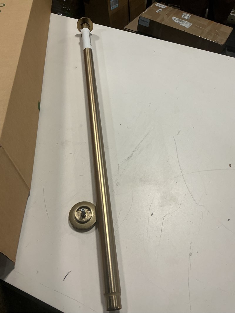 Condition photo showing As Is for Ivilon Tension Curtain Rod - Spring Tension Rod for Windows or Shower, 36 to 54 Inch. Warm Gold 36" to 54" Warm Gold